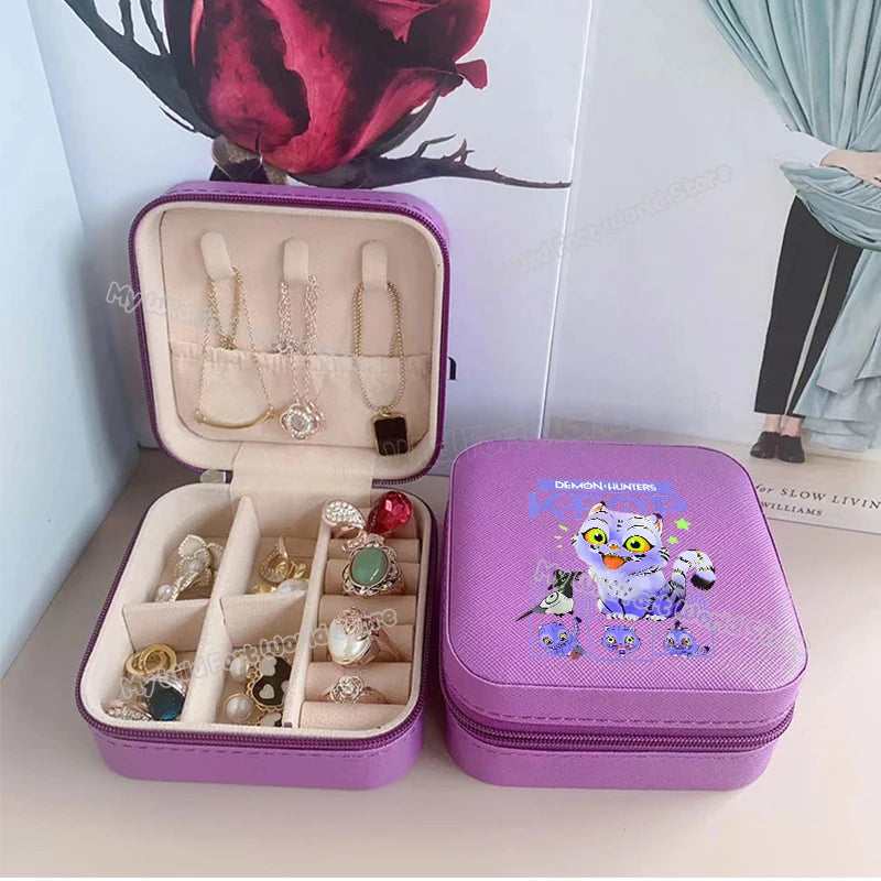 KPOP Jewelry Organizer Box - Stylish Travel Storage for Earrings & Necklaces