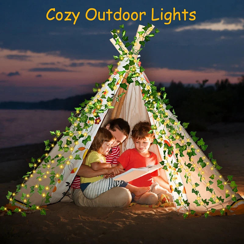 Solar Rattan String Lights - 8 Mode Fairy Lamp for Outdoor Décor