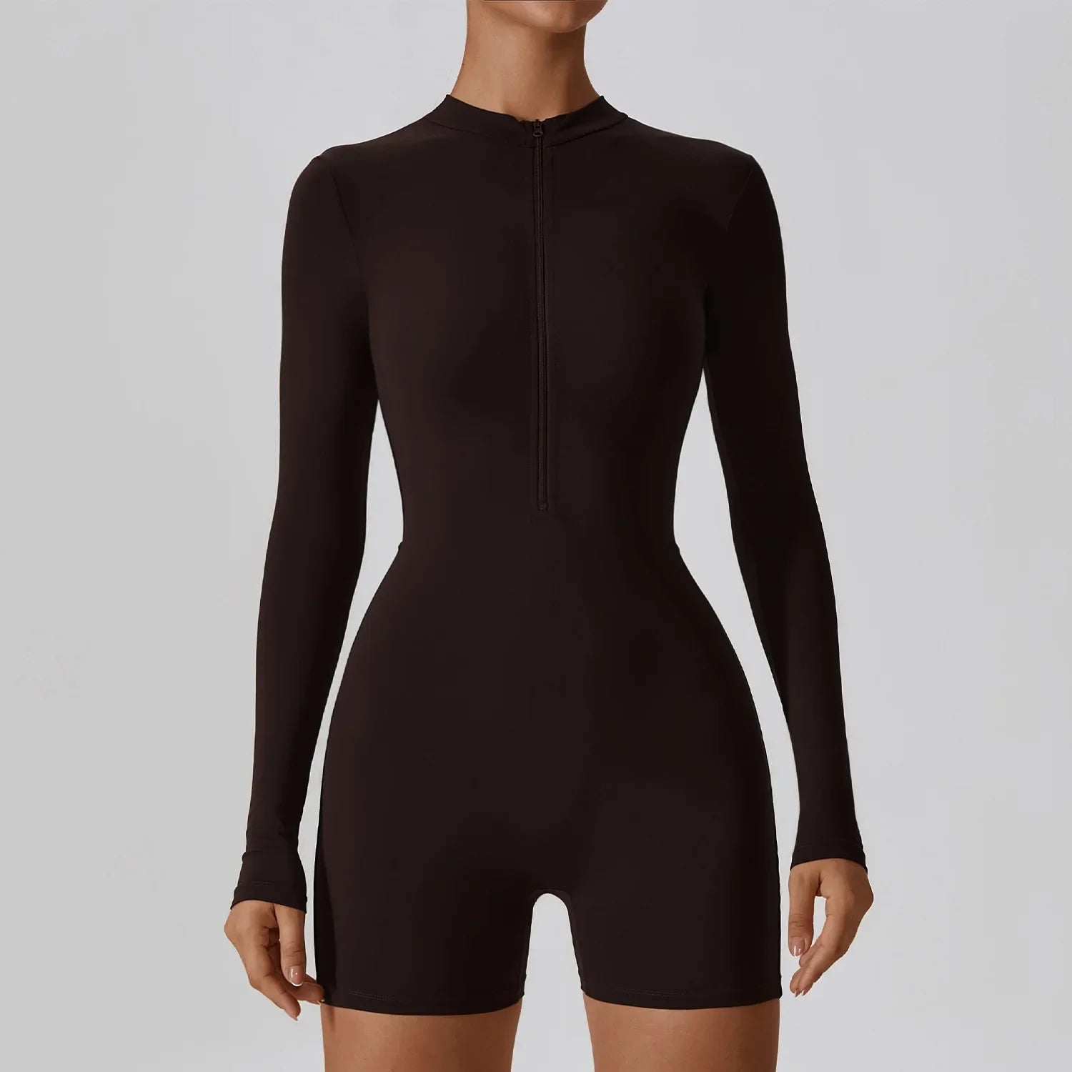 STOWN Long Sleeve Yoga Jumpsuit - Stylish Slim Fit for Active Use