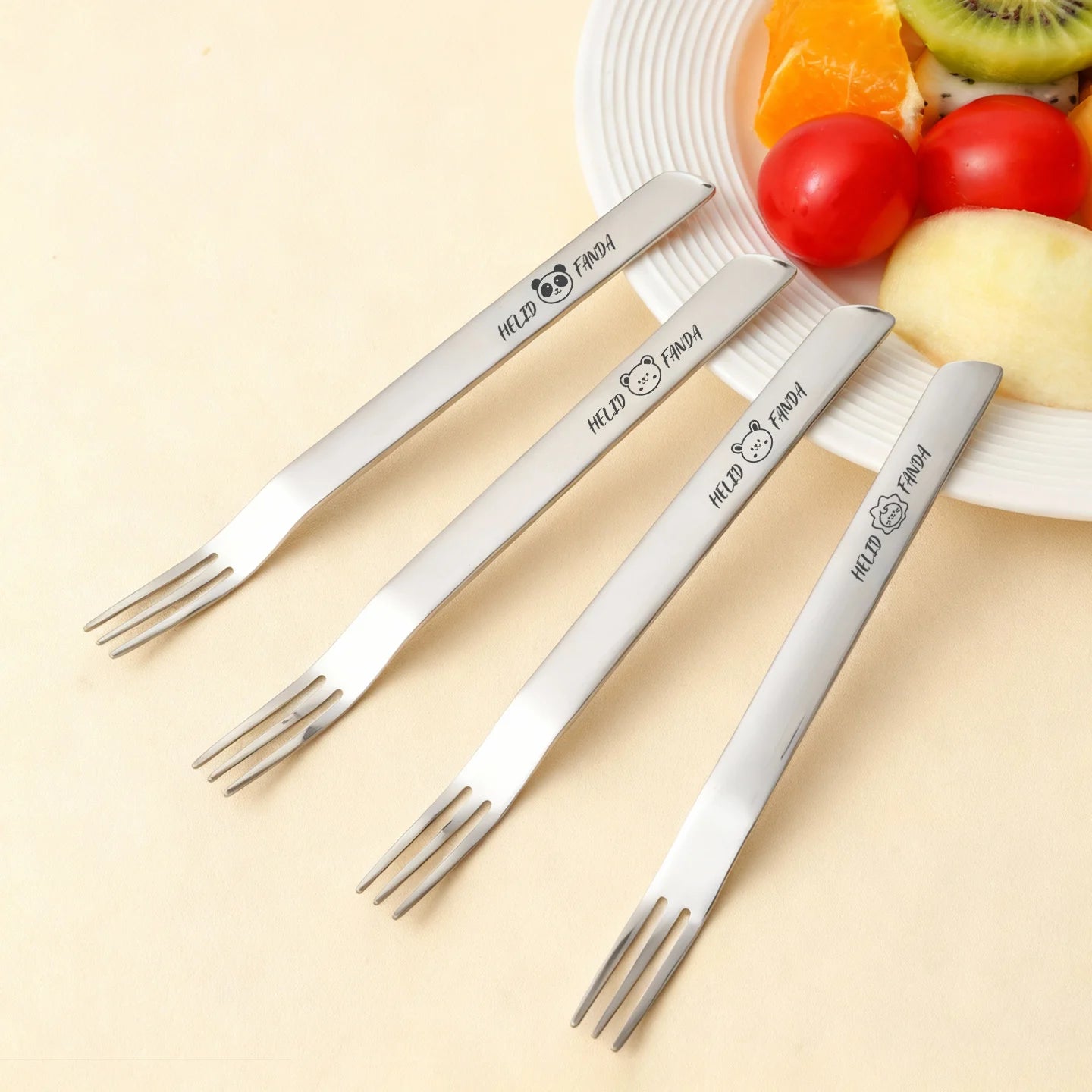 2-in-1 Dual-Purpose Long Handle Fork & Spoon Set - Reusable Stainless Steel
