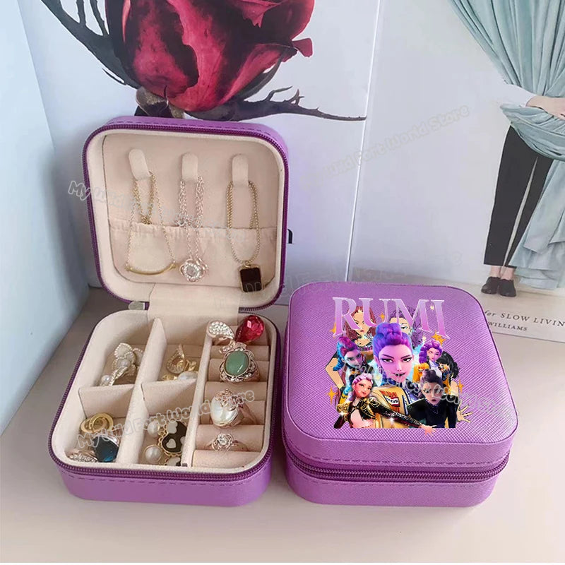 KPOP Jewelry Organizer Box - Stylish Travel Storage for Earrings & Necklaces