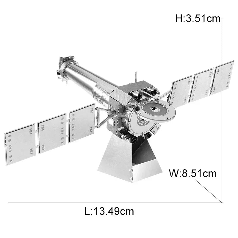 3D Metal Spacecraft Puzzle - Hubble Telescope & Mars Rover Model