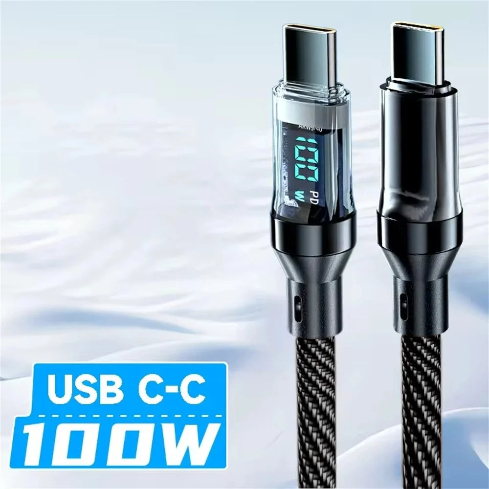 120W Type C Cable - Super Fast Charging & LED Display for All Devices