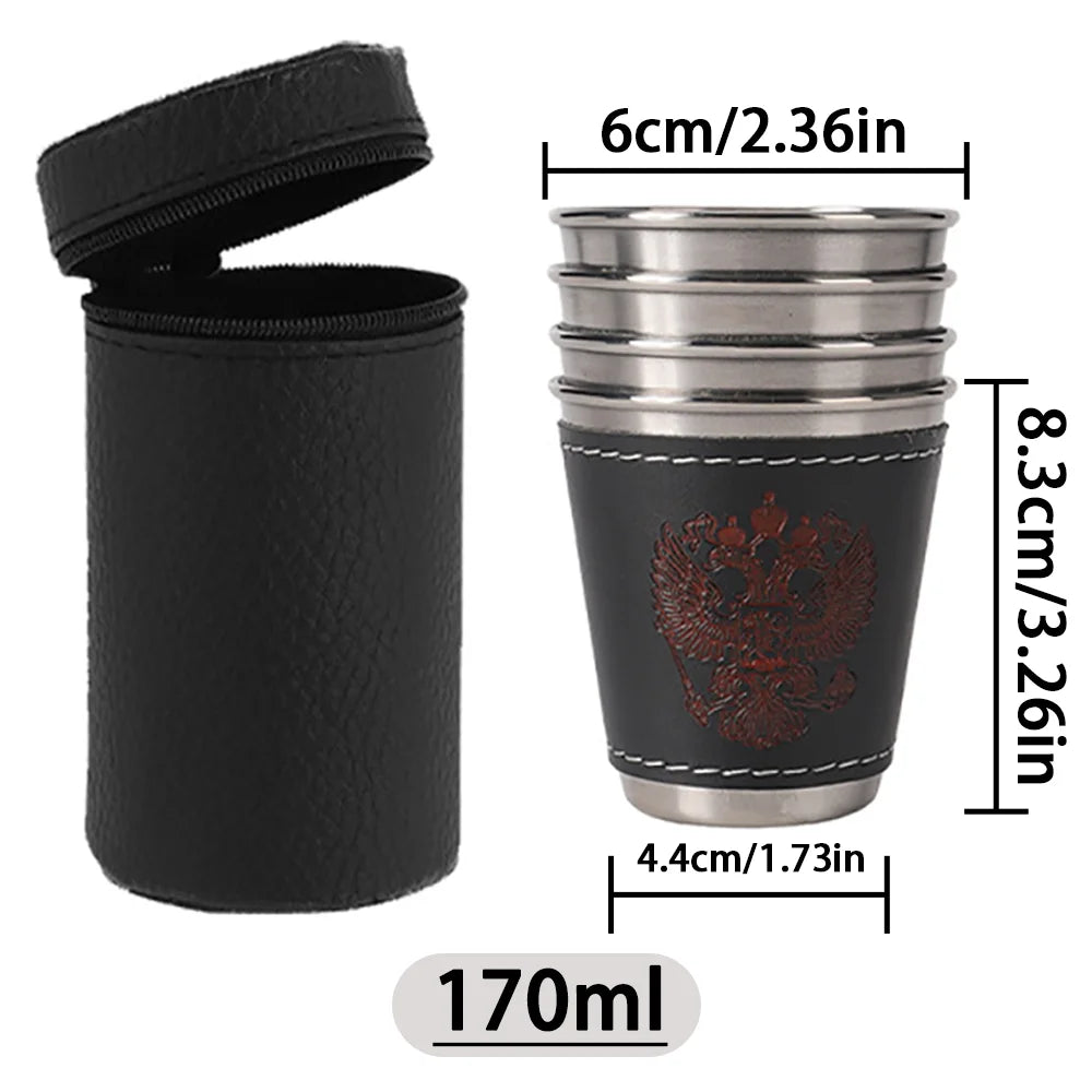 4pcs Stainless Steel Outdoor Travel Cups Set - Perfect for Camping