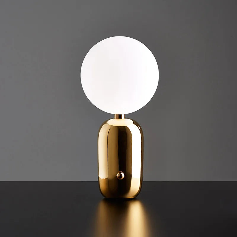 Modern LED Night Light - Cordless Touch Rechargeable Glass Table Lamp
