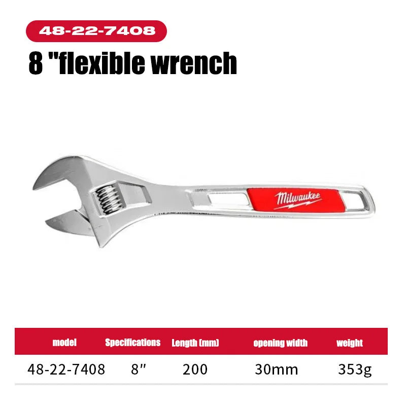 Milwaukee Adjustable Wrench - 6" to 15" | Durable & Ergonomic Design