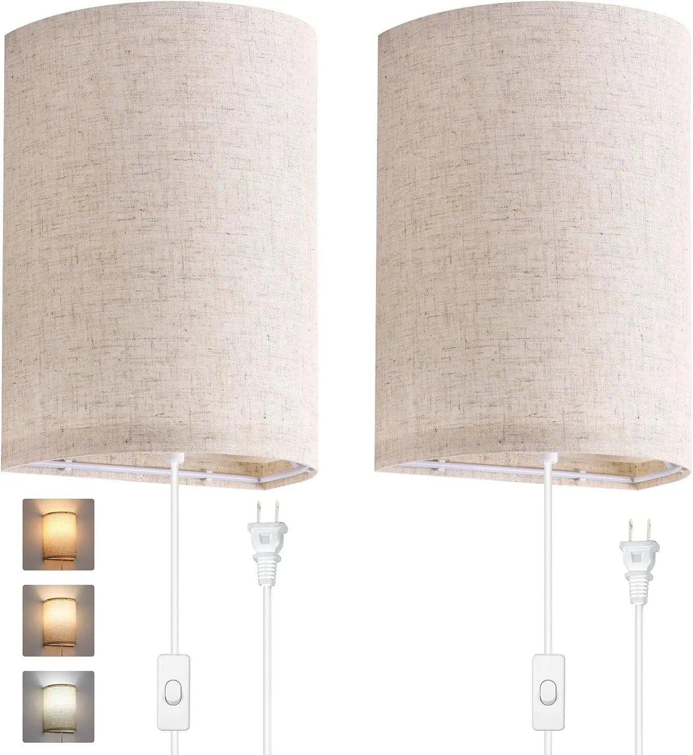 Stylish Plug-In Wall Lamp Set with Adjustable Color Temperature