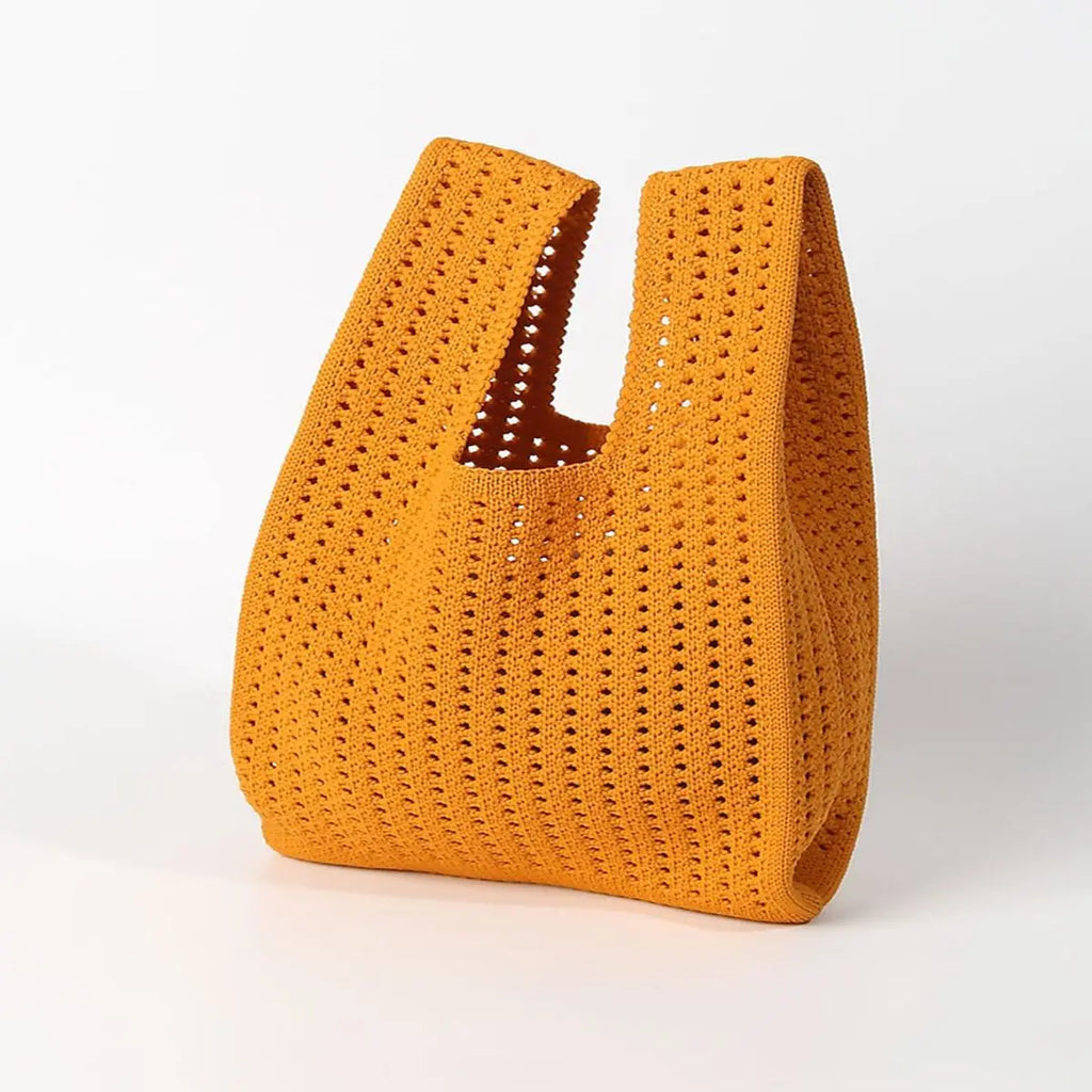 Handmade Colorful Knit Tote Bag for Women – Stylish & Casual