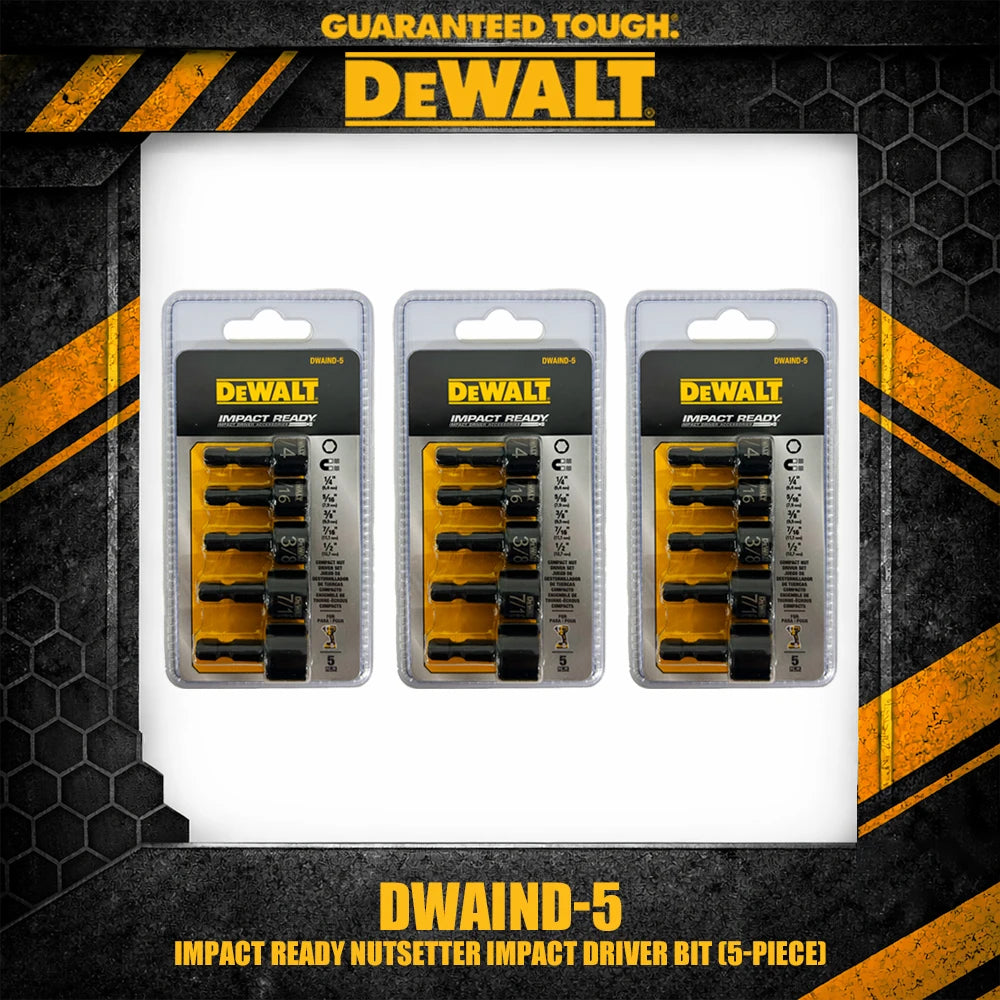 DEWALT 5-Piece Impact Ready Magnetic Nutsetter Set for Quick DIY