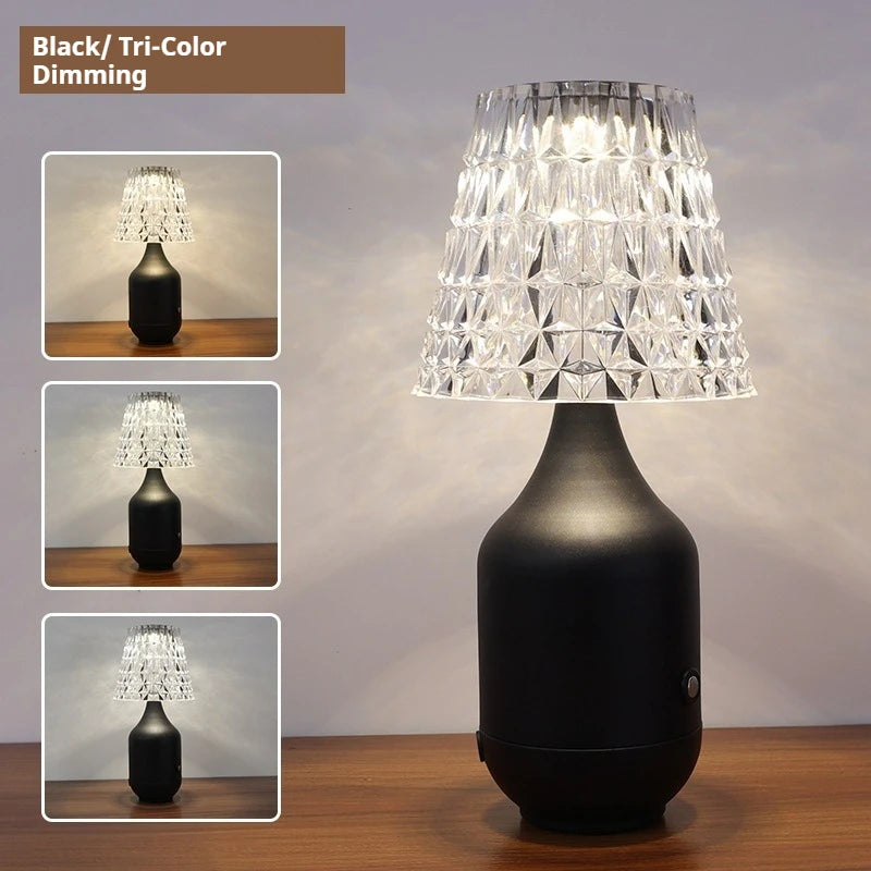 Adjustable Brightness Metal Base Acrylic Table Lamp - Modern Design