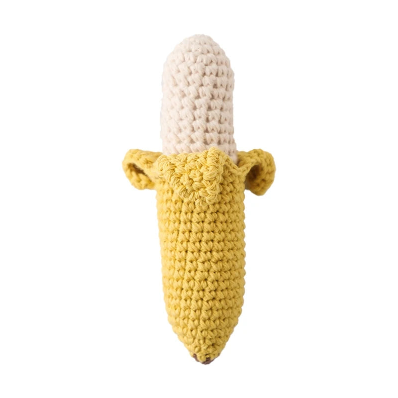 Bopoobo Baby Crochet Rattle Toy - Soft Wooden Teether & Infant Gym