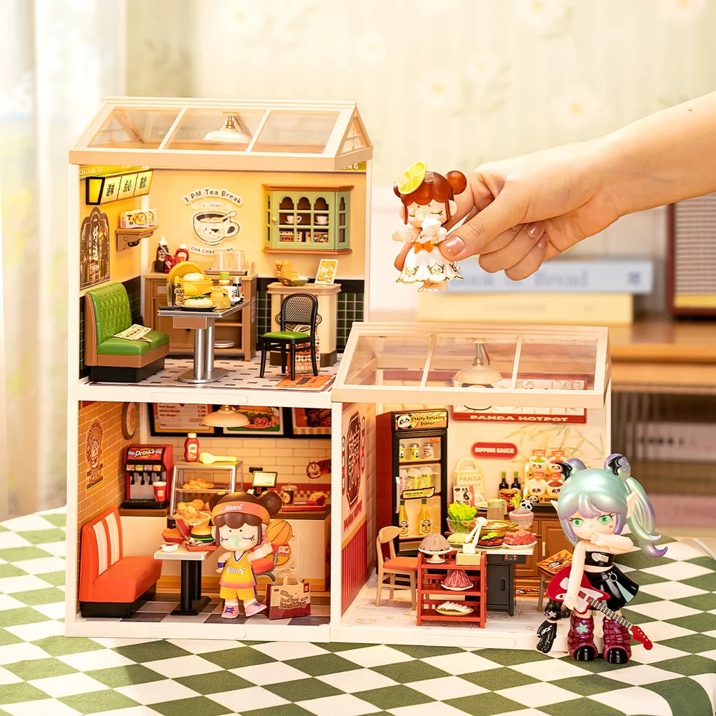 Rolife Panda Hot Pot DIY Miniature Model Kit - Creative Stress Relief Fun