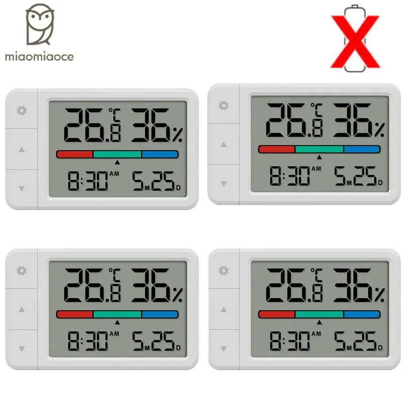 Miaomiaoce Mini Thermometer Hygrometer with LCD Display & Clock