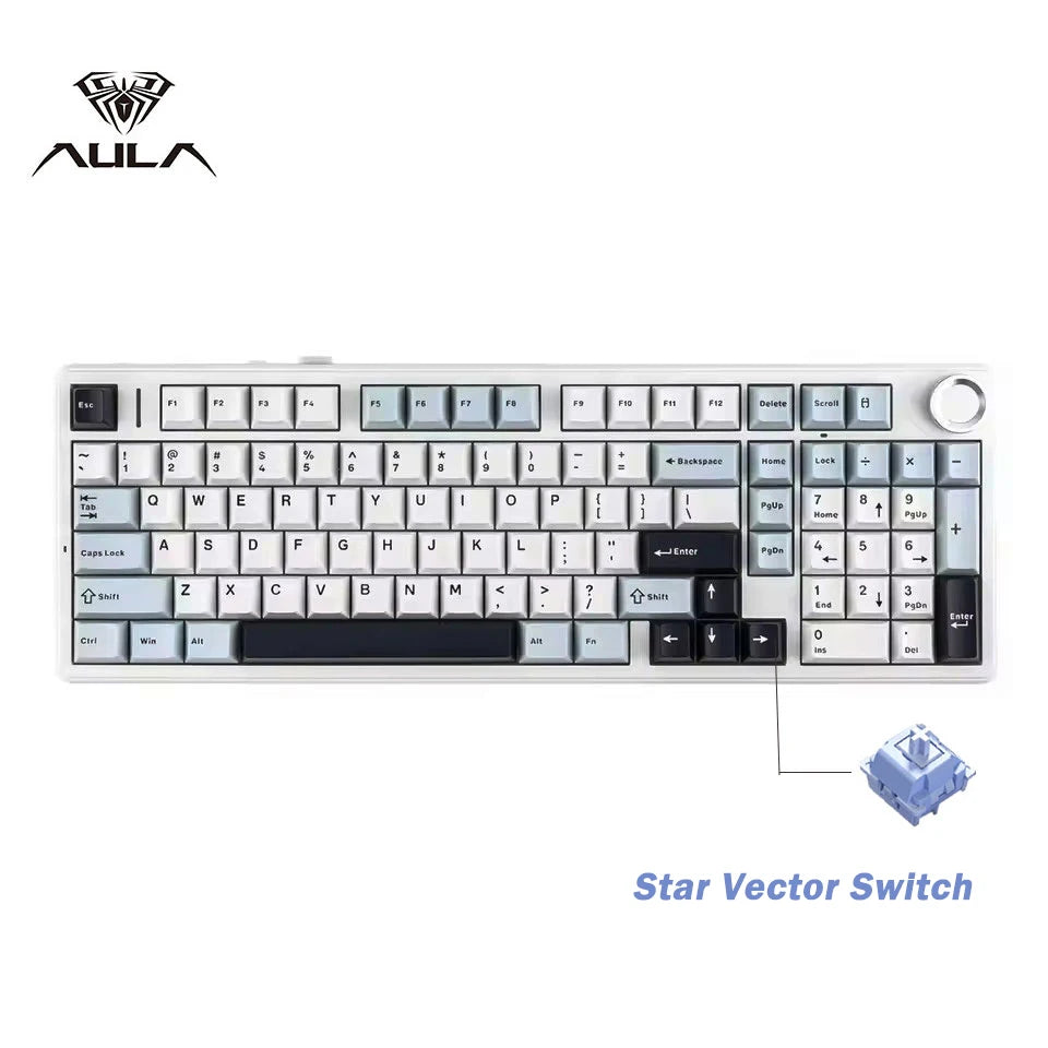AULA F99 PRO Wireless Mechanical Gaming Keyboard - Tri-Mode, Compact