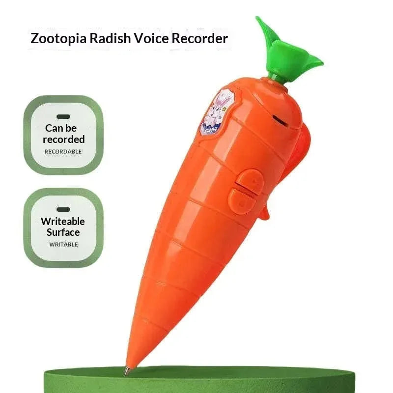 Creative Carrot Voice Recorder Ballpoint Pen for Kids - Fun 2-in-1 Gift