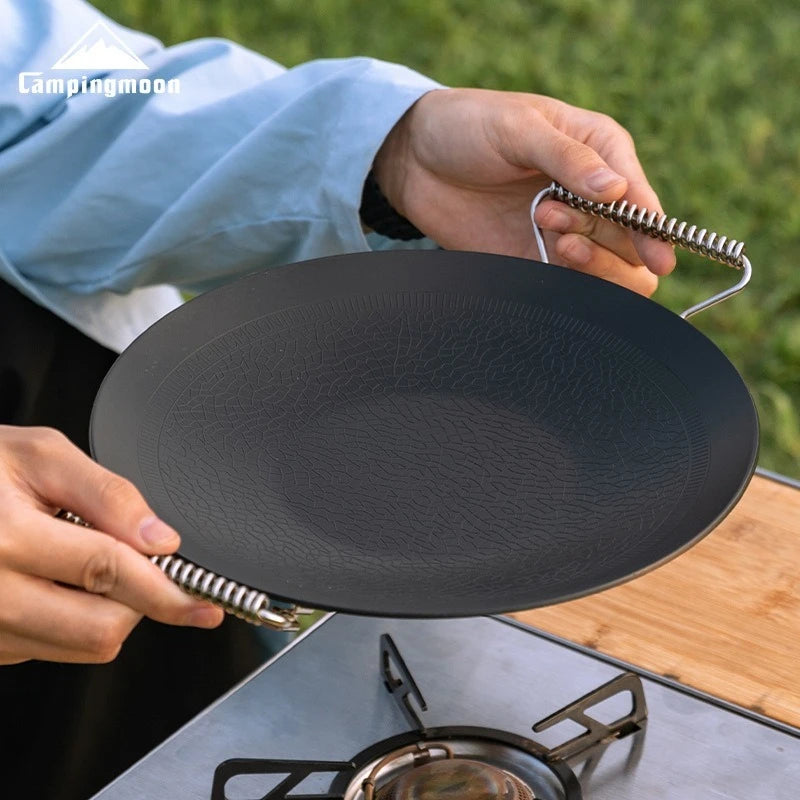CAMPINGMOON Non-Stick Folding BBQ Baking Tray - Portable & Durable