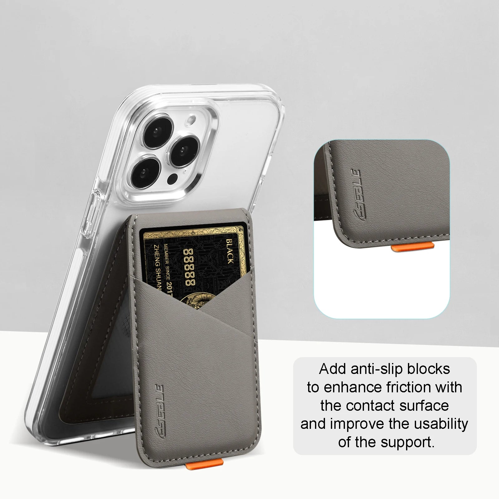Luxury Leather MagSafe Card Holder for iPhone 14-17 Pro Max - RFID Safe