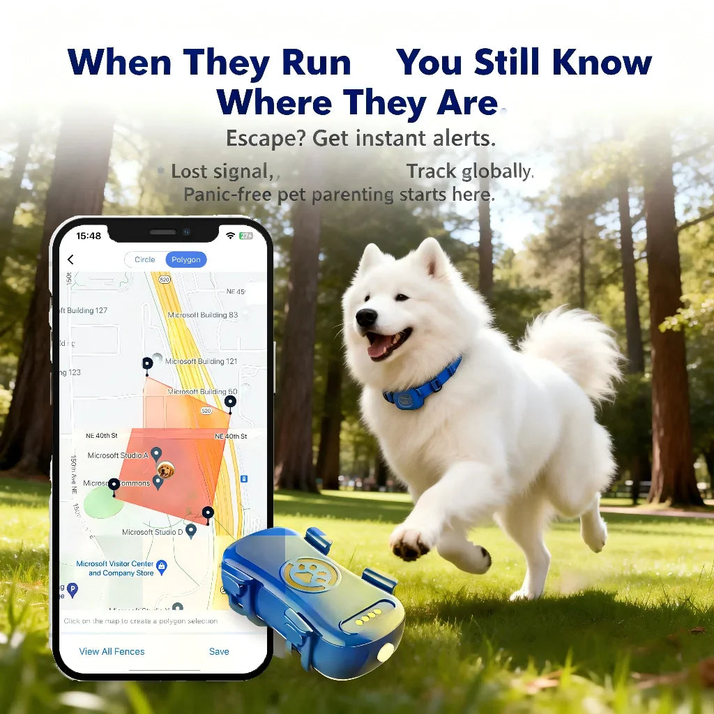 Real-Time GPS Pet Tracker – Unlimited Distance Locator for Pets
