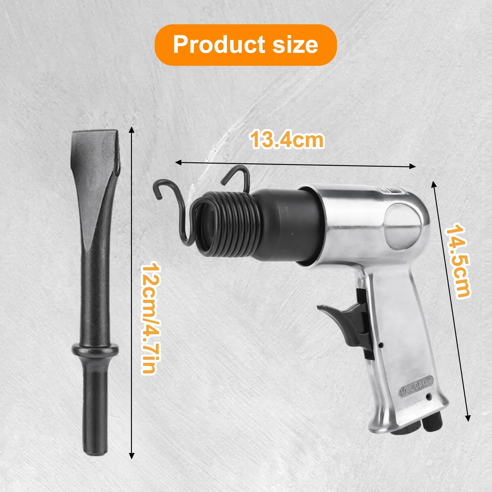 150mm Pneumatic Air Hammer Kit - 4500 BPM Chisel Tool