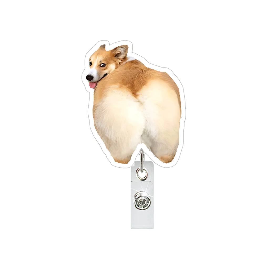 Funny Anime Dog Retractable Badge Reel - Perfect for Nurses & Students