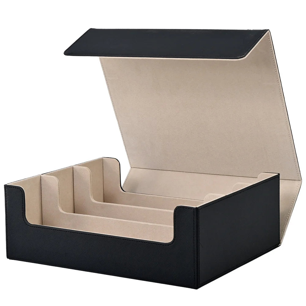 Premium PU Leather Trading Card Storage Box - Holds 1800+ Decks