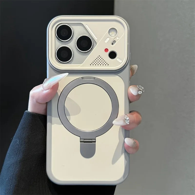 Magnetic Luxury Metal Ring Bumper Case for iPhone 17 Pro & More