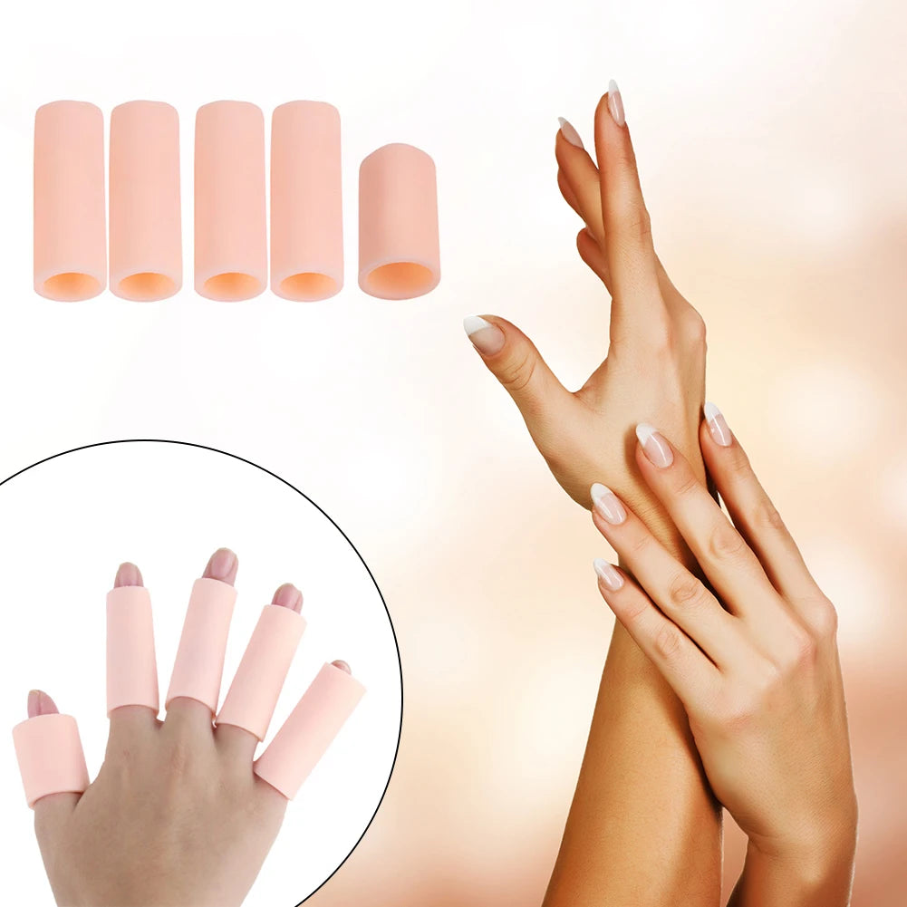 5Pcs Silicone Finger Caps - Waterproof Protectors for Blisters & Eczema