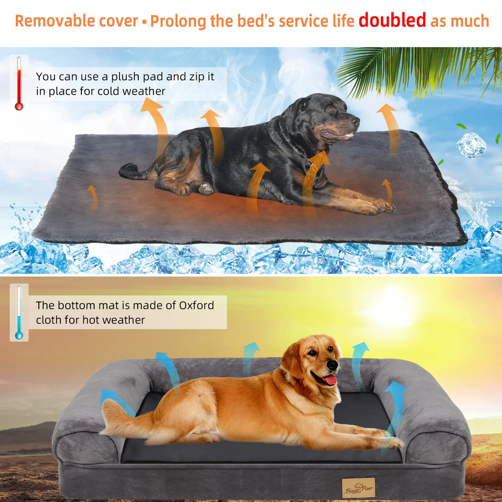 XXL Calming Dog Bed - Orthopedic Memory Foam & Waterproof Cover
