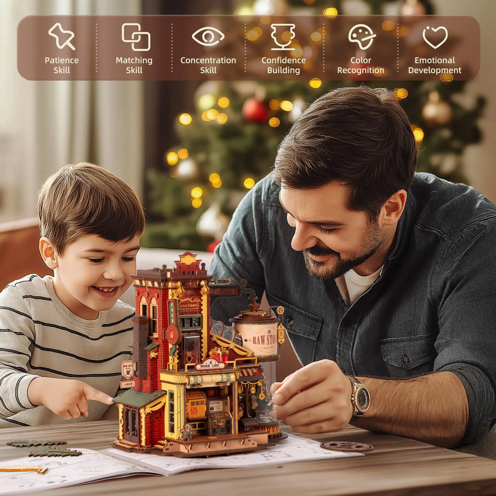 Robotime Rokr Dream Gift Factory 3D Wooden Puzzle with Light & Music