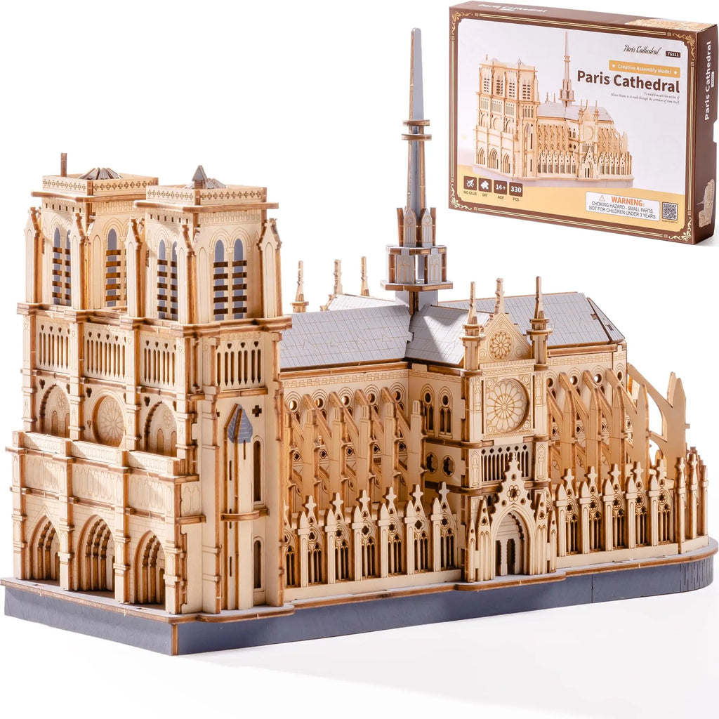 Robotime Paris Cathedral 3D Wooden Puzzle | Architectural Model Kit