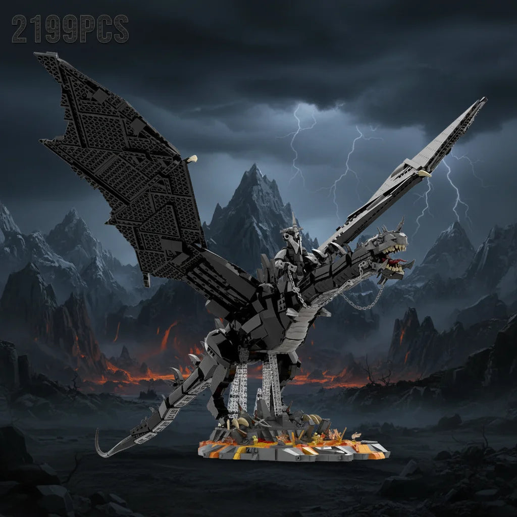 2199PCS Witch King Fell Beast Building Blocks Model Kit - Epic Desktop Decor