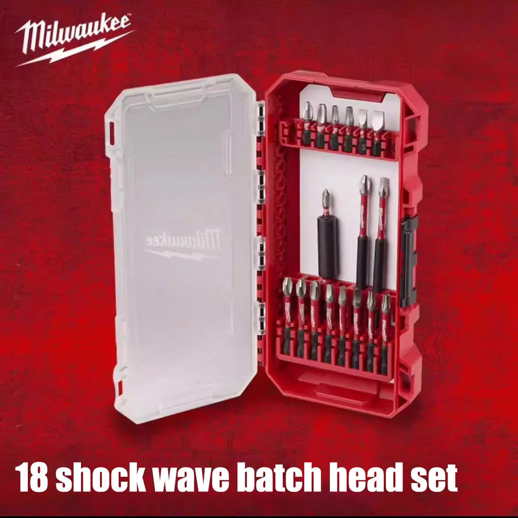 Milwaukee 18-Piece Shockwave Impact Bit Set - High Strength & Versatile