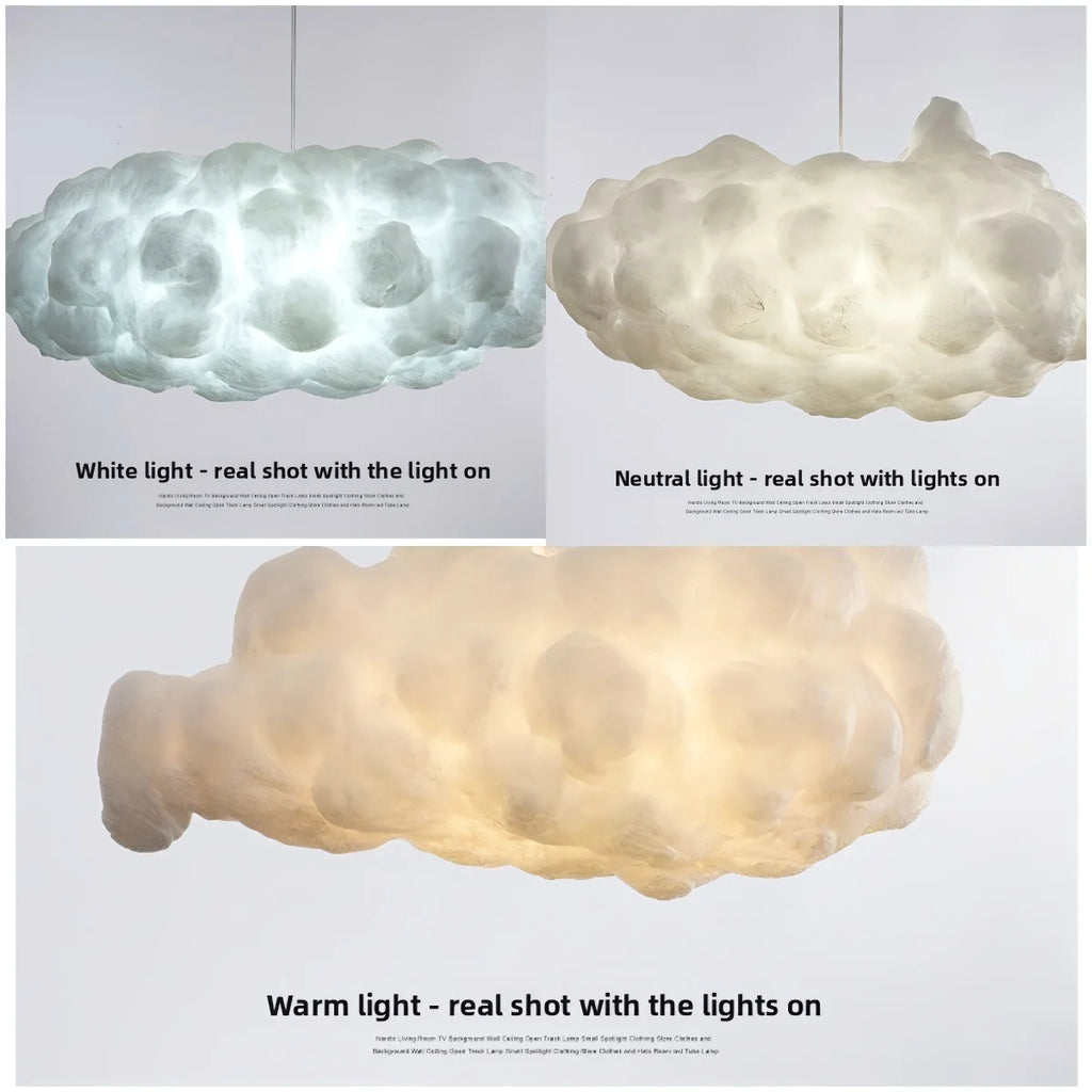 Nordic Cloud Pendant Light - Colorful LED Chandelier for Kids' Room