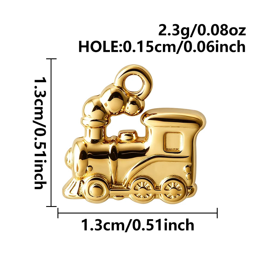 4pcs Funny Transportation Charms - Stainless Steel Pendants for DIY