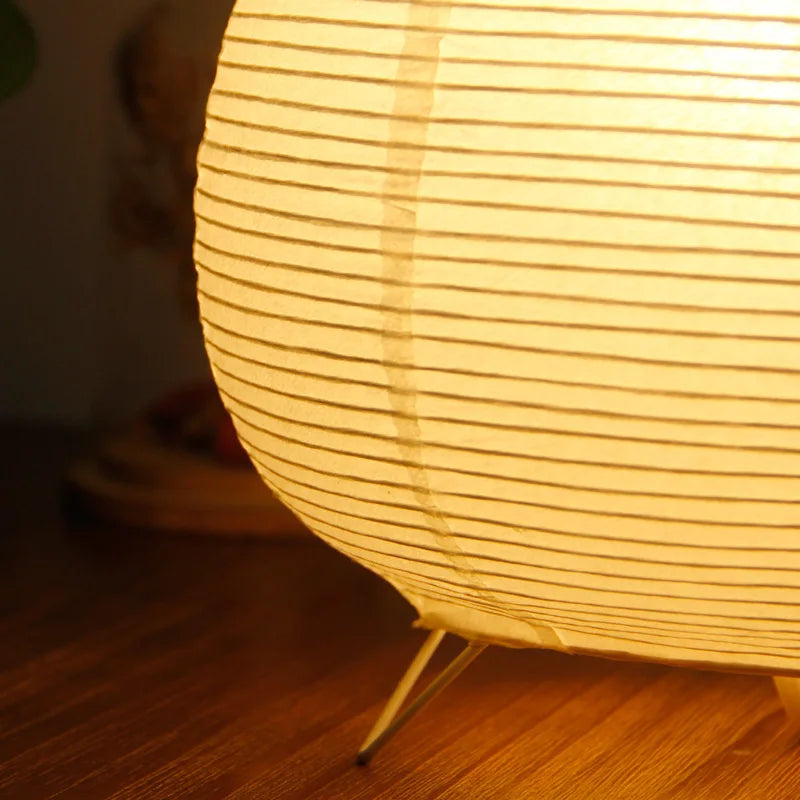 Nordic Japanese Lantern Floor Lamp with Soft Rice Paper Shade - LED