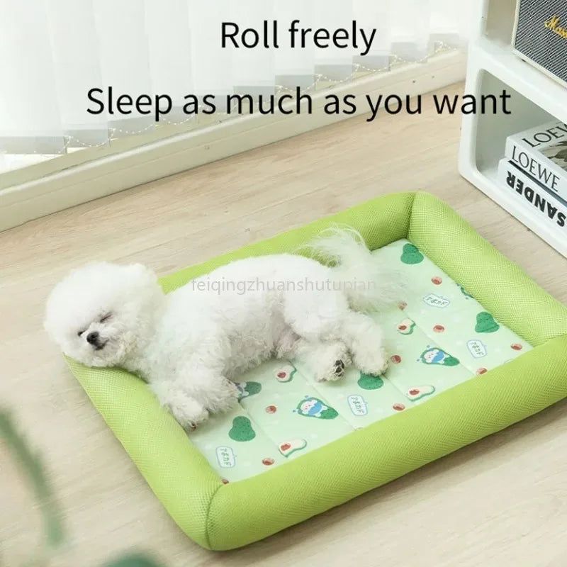 Summer Washable Pet Dog Bed - Breathable Cat Blanket & Cooling Mat