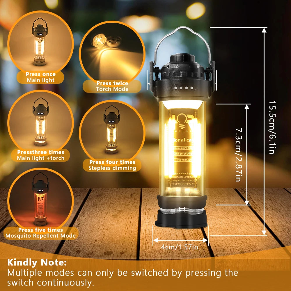 DOTWISE 3000mAh Portable Retro Camping Lantern - Waterproof & Dimmable