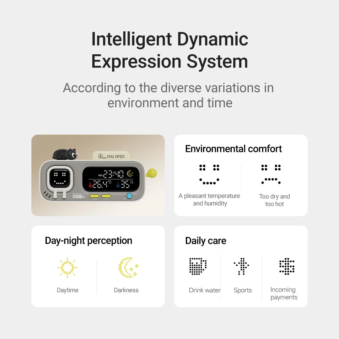 DUKA MOODA Smart Desktop Temperature & Humidity Clock for Home Use