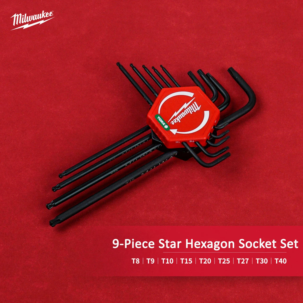 Milwaukee 9-Piece L-Shaped Ball Head Hex Wrench Tool Set