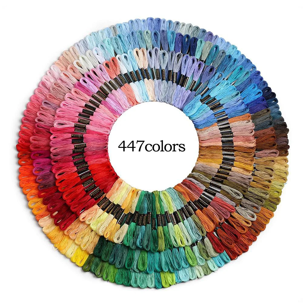 447-Piece Embroidery Floss Set – Vibrant Colors for Crafts & Sewing