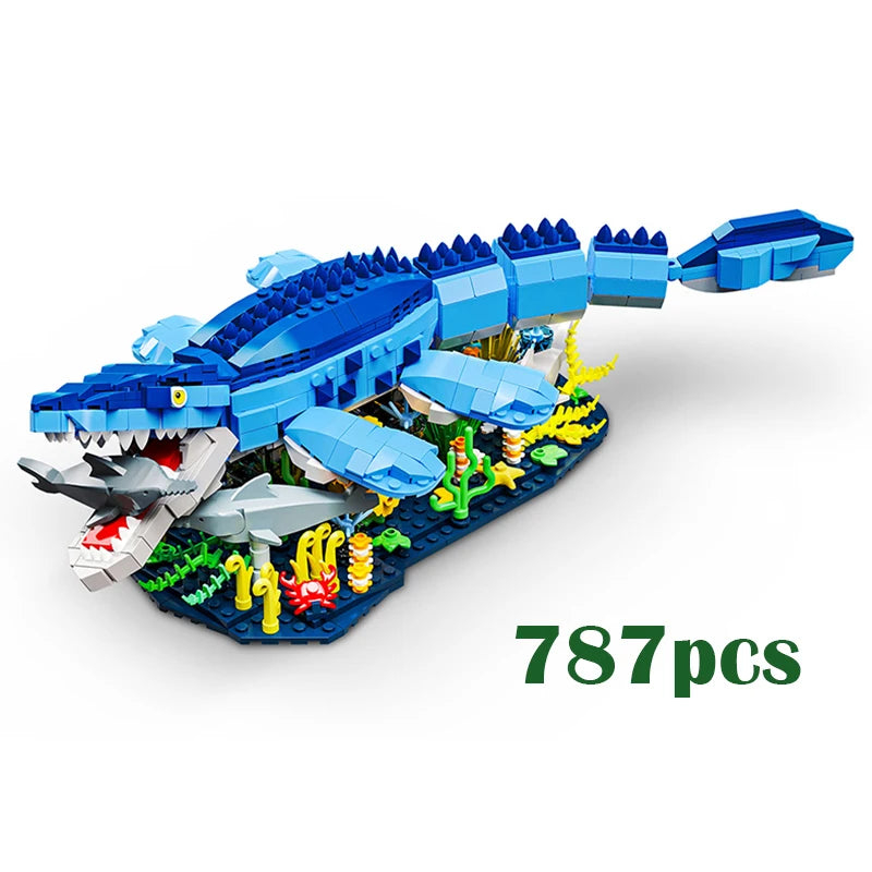 Dinosaur Building Blocks Set - Create Your Own Mosasaurus