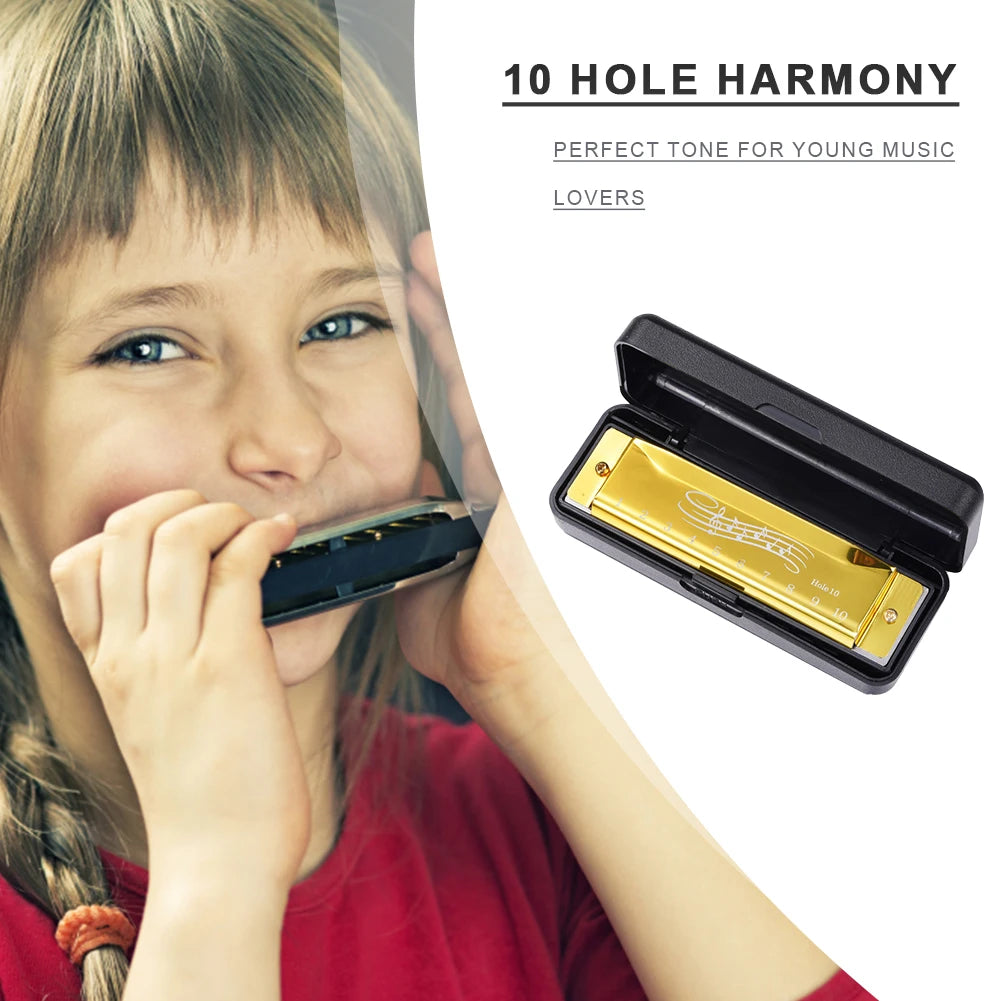 10 Hole 20 Tone Harmonica for Beginners - Portable Music Instrument