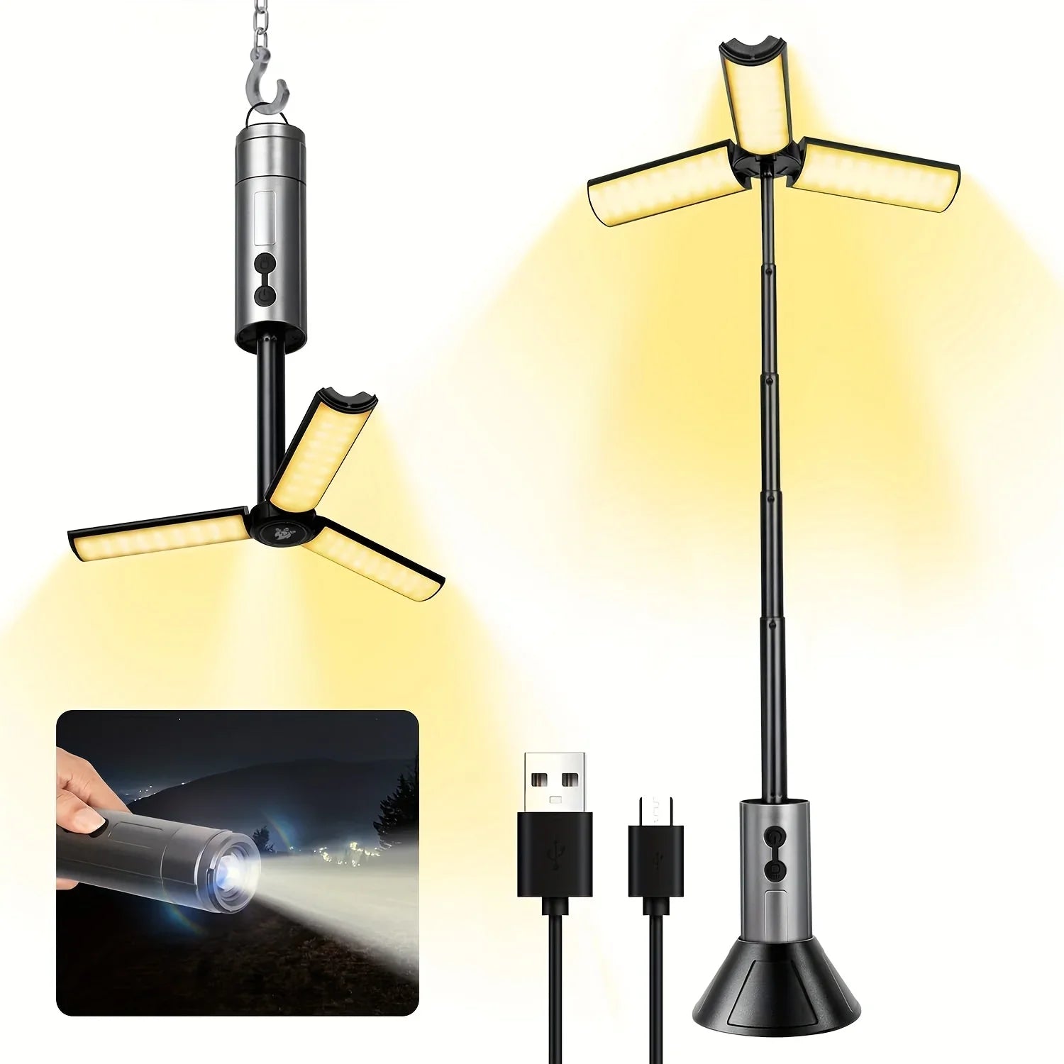 BALDR 8000mAh USB Rechargeable Lantern - Telescopic LED Light