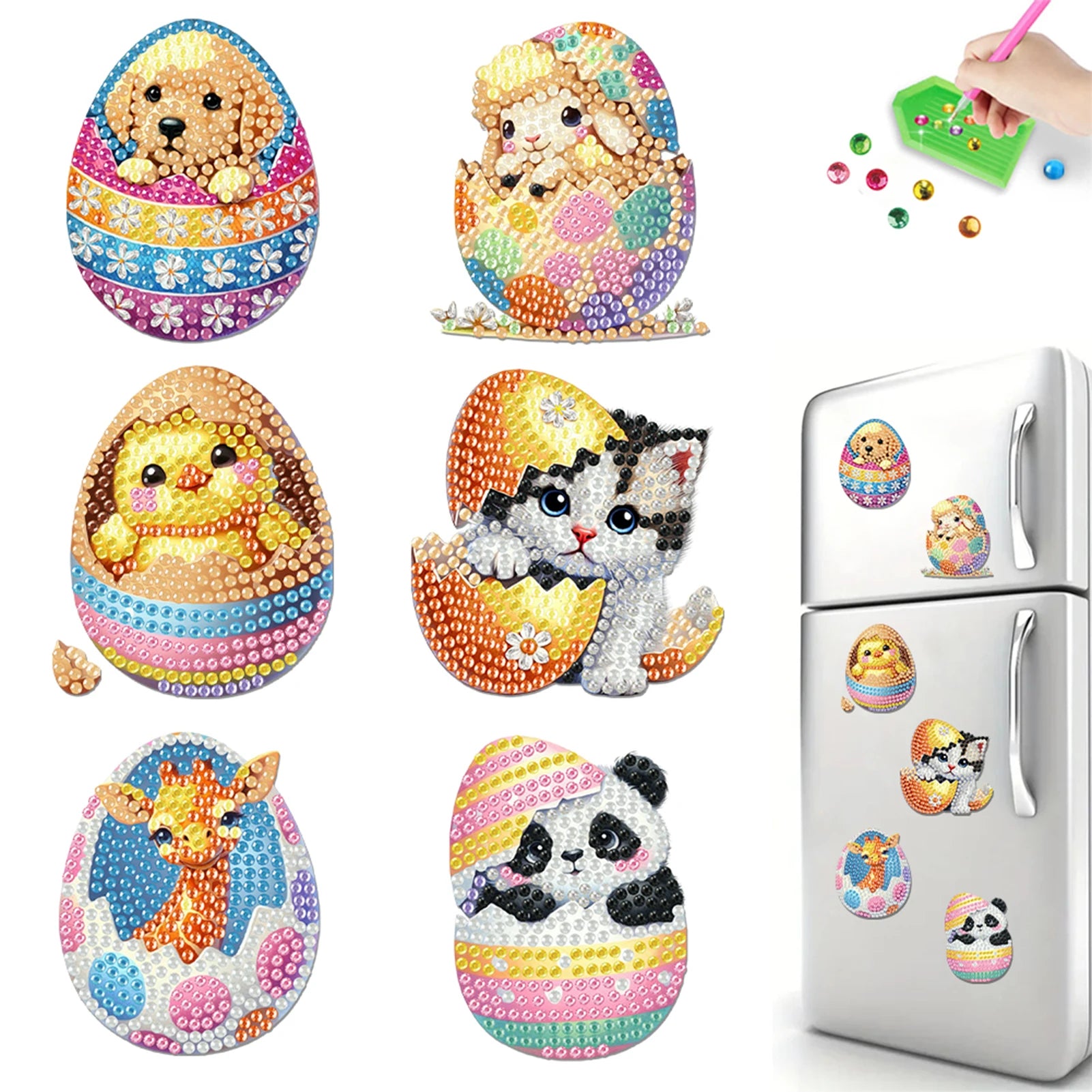 Easter DIY Diamond Painting Refrigerator Magnet Kit - Craft Set