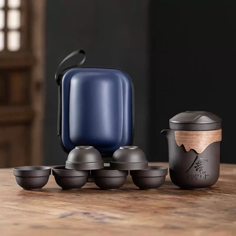 Portable Purple Clay Tea Set - Perfect for Outdoor Travel and Gifting