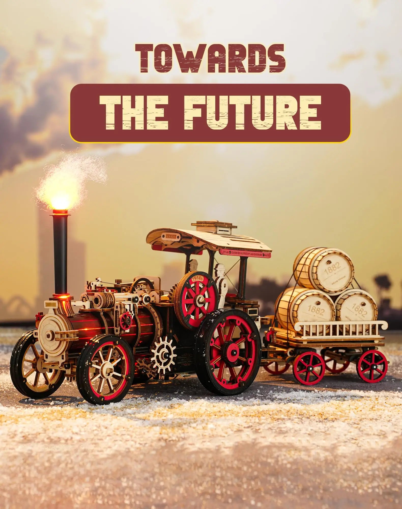 Robotime Rokr 3D Wooden Tractor Model - Engaging Puzzle for Adults