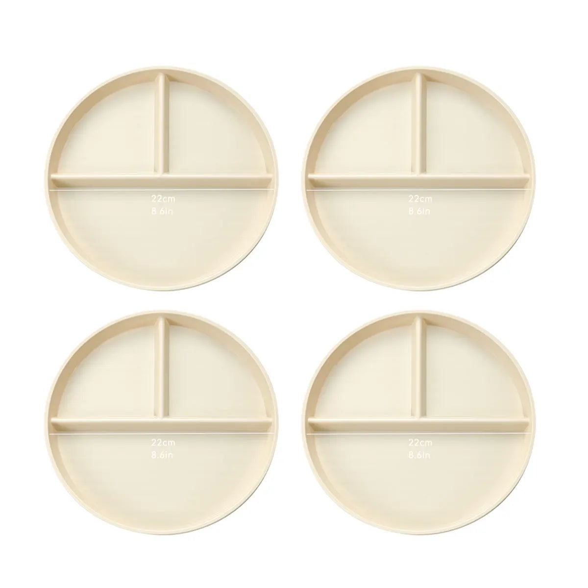 Divided Round Reusable Food Plate - Dishwasher & Microwave Safe