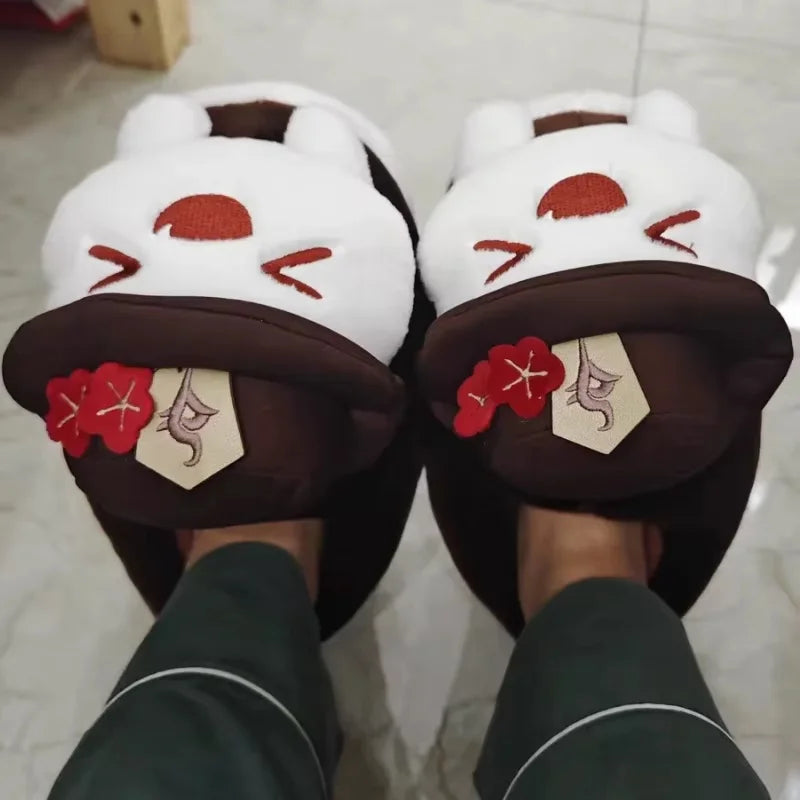 Cozy Genshin Impact Plush Slippers for Anime Fans - Scaramouche & Xiao