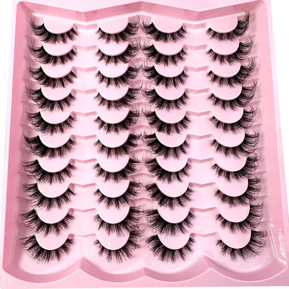 20 Pairs 5D Fluffy D Curl Lashes - Thick & Soft Cat Eye Extensions