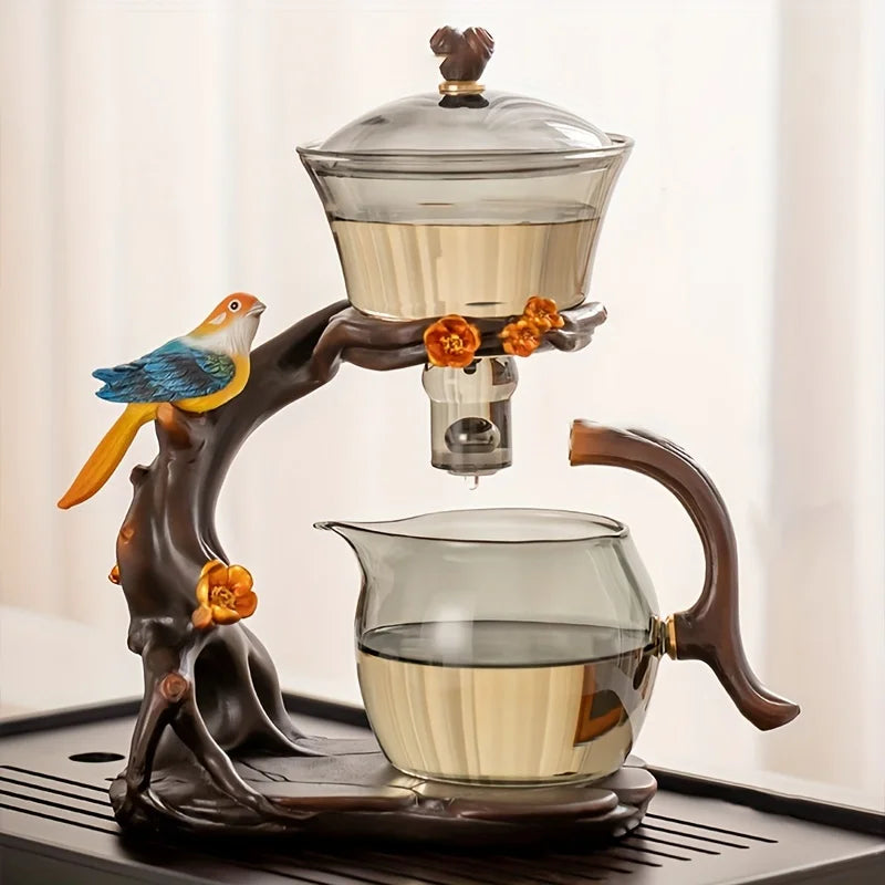 Elegant Drip Glass Tea Set - Semi-Automatic & Heat Resistant